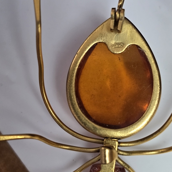 Vintage Russian Baltic Sea Amber Spider Brooch 1960’s - Picture 3 of 6